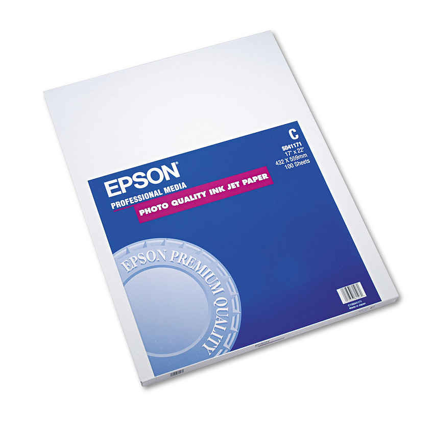 Epson Matte Presentation Paper, 4.9 mil, 17 x 22, Matte Bright White, 100/Pack (EPSS041171)