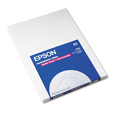 Epson Premium Matte Presentation Paper, 9 mil, 11.75 x 16.5, Bright White, 50/Pack (EPSS041260)