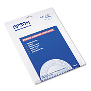 Epson Premium Photo Paper, 10.4 mil, 8.5 x 11, Semi-Gloss White, 20/Pack (EPSS041331)