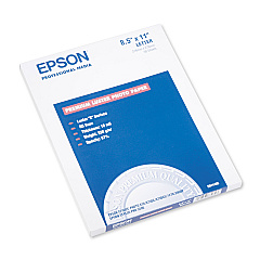 Epson Ultra Premium Photo Paper, 10 mil, 8.5 x 11, Luster White, 50/Pack (EPSS041405)