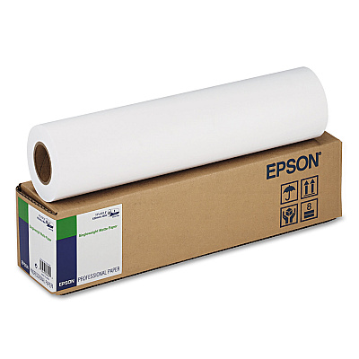 Epson Singleweight Matte Paper, 2" Core, 5 mil, 17" x 131 ft, Matte White (EPSS041746)