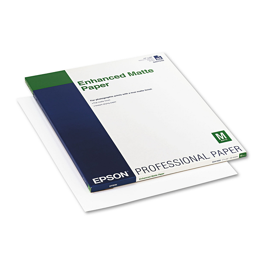 Epson Ultra Premium Matte Presentation Paper, 10 mil, 17 x 22, Matte White, 50/Pack (EPSS041908)