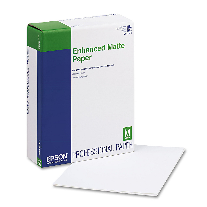 Epson Ultra Premium Matte Presentation Paper, 10 mil, 8.5 x 11, Matte White, 250/Pack (S041914)