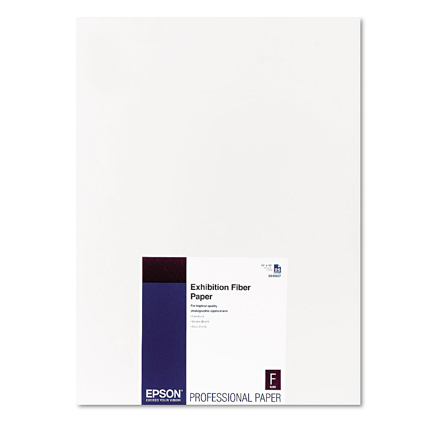 Epson Exhibition Fiber Paper, 13 mil, 13 x 19, White, 25/Pack (EPSS045037)
