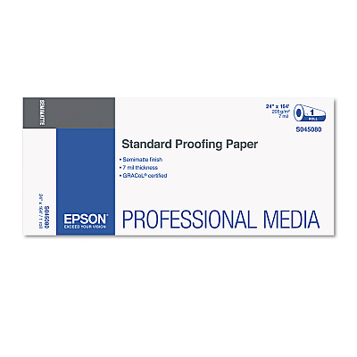 Epson Proofing Paper Roll, 7 mil, 24" x 164 ft, Semi-Matte; Resin White (EPSS045080)