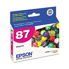 Epson T087320 (87) UltraChrome Hi-Gloss 2 Ink, Magenta