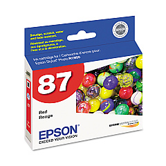 Epson T087720 (87) UltraChrome Hi-Gloss 2 Ink, Red