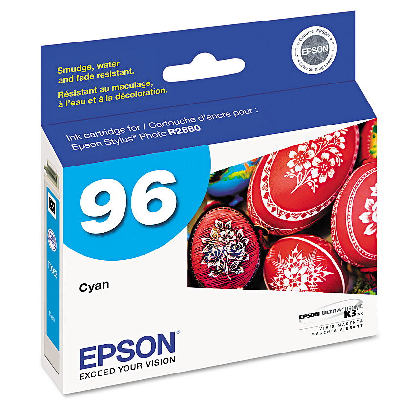 Epson T096220 (96) Ink, 430 Page-Yield, Cyan