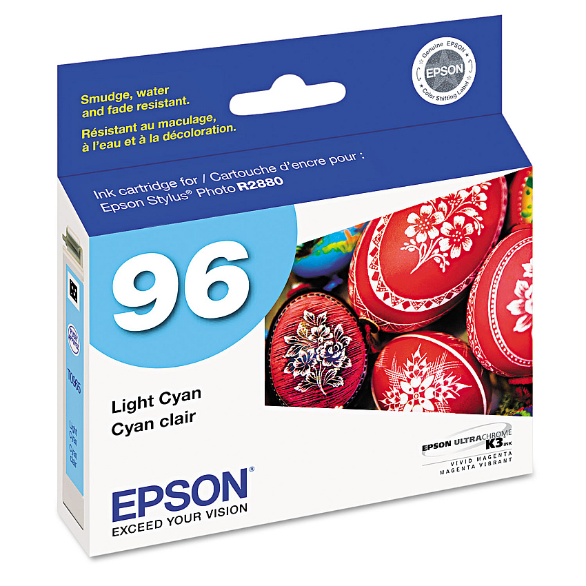 Epson T096520 (96) Ink, 430 Page-Yield, Light Cyan