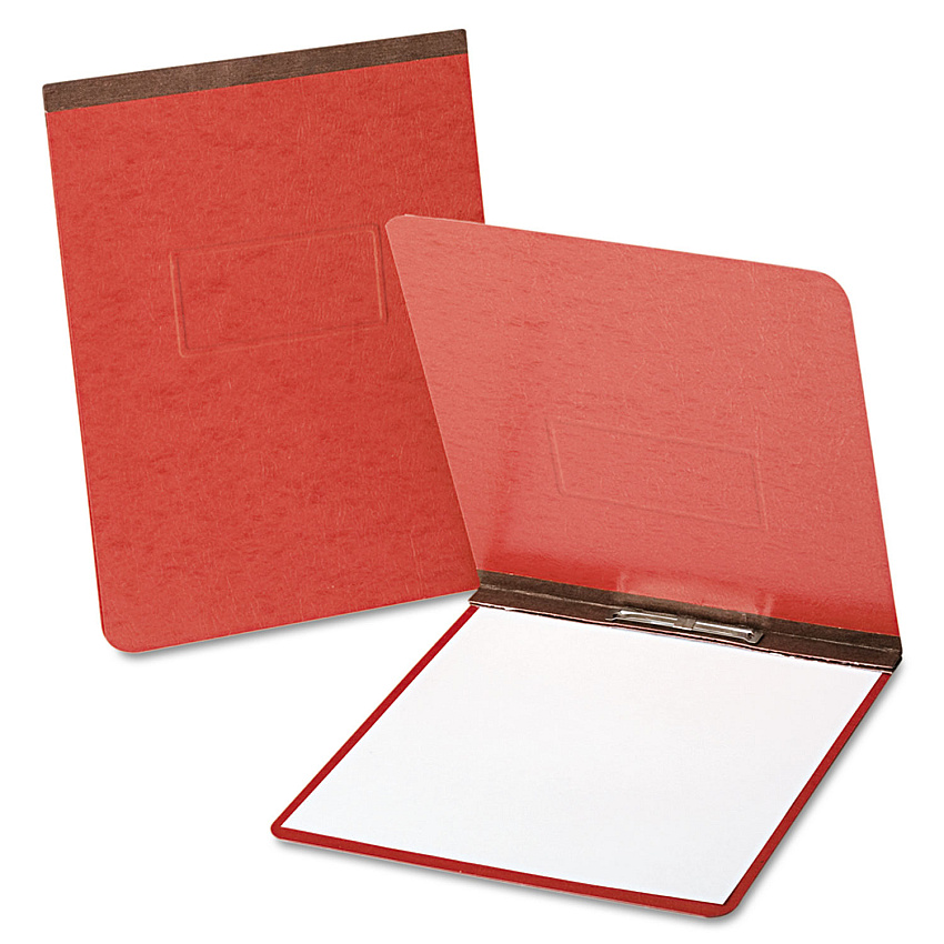 Oxford PressGuard Report Cover with Reinforced Top Hinge, Two-Prong Metal Fastener, 2" Capacity, 8.5 x 11, Red/Red (OXF71134)
