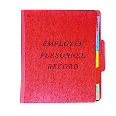 Pendaflex Vertical-Style Personnel Folders, 2" Expansion, 5 Dividers, 2 Fasteners, Letter Size, Red Exterior (PFXSER1ER)