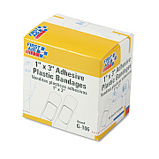 First Aid Only Plastic Adhesive Bandages, 1 x 3, 100/Box (FAOG106)