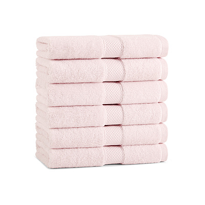 Aston & Arden Egyptian Cotton Hand Towel 16x30 Pink, Pack Of 6 (P-EGYP-1630-PNK)