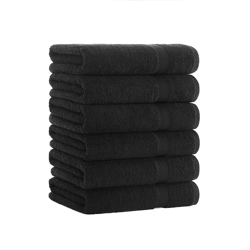 True Color Bath Towel 25x52 Black, Case Of 24 (BATH-BLACK)