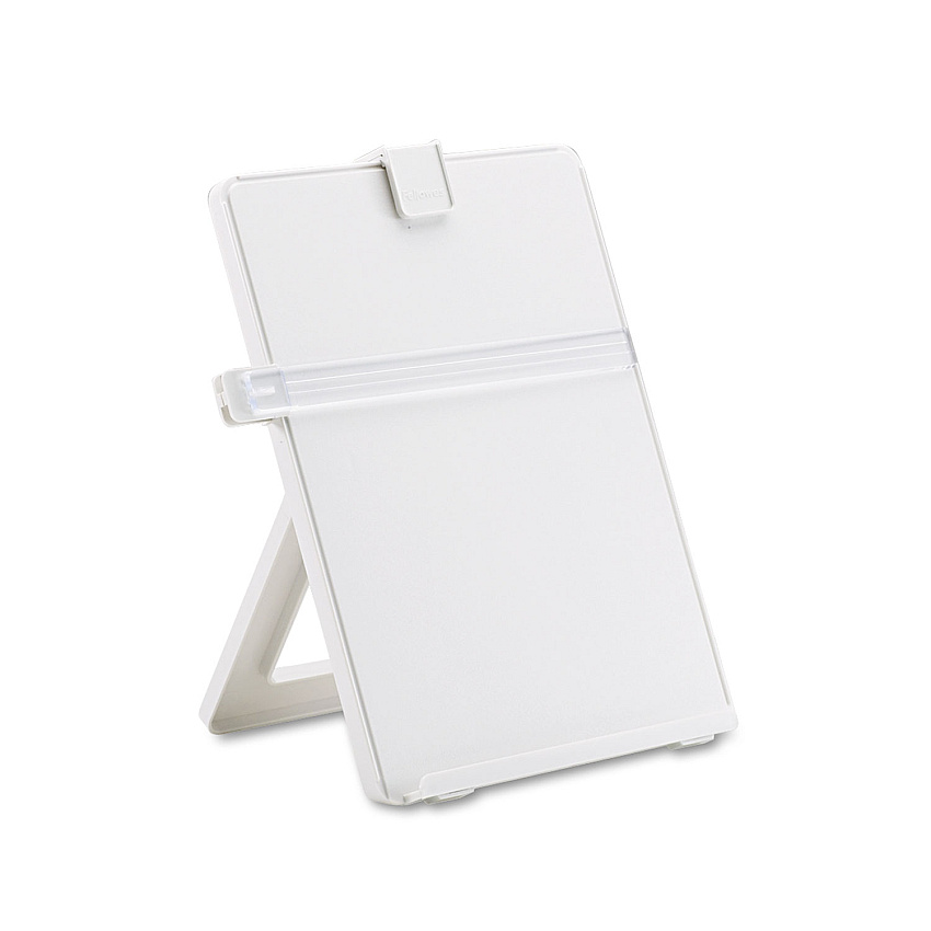 Fellowes Non-Magnetic Desktop Copyholder, 25 Sheet Capacity, Plastic, Platinum (FEL21103)