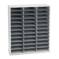 Fellowes Literature Organizer, 36 Letter Compartments, 29 x 11.88 x 34.69, Dove Gray (FEL25061)