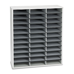 Fellowes Literature Organizer, 36 Letter Compartments, 29 x 11.88 x 34.69, Dove Gray (FEL25061)