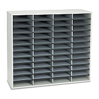 Fellowes Literature Organizer, 48 Letter Compartments, 38.25 x 11.88 x 34.69, Dove Gray (FEL25081)