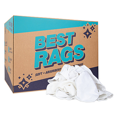 Rw80 Flannel Reclaimed Rags White 50lb Box (R-W80-50)