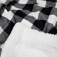 Buffalo Plaid Throw 50x70 - Black & White (hanger), Case Of 12 (THROW-BLKPLD-50X70-H-CS)