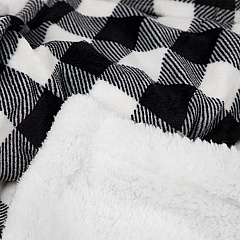 Buffalo Plaid Throw 50x70 - Black & White (hanger), Case Of 12 (THROW-BLKPLD-50X70-H-CS)