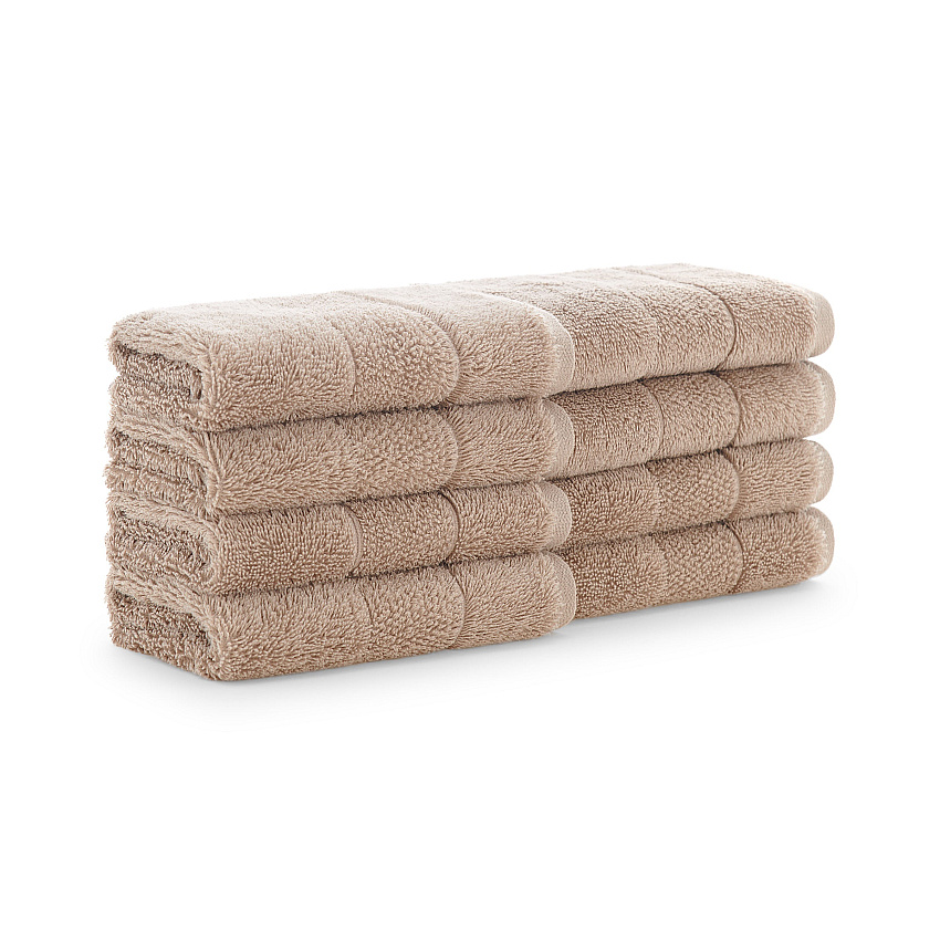 Aston & Arden Solid Turkish Washcloth 13x13 Hummus, Pack Of 8 (PNP-WC-TS1313-175HMS)