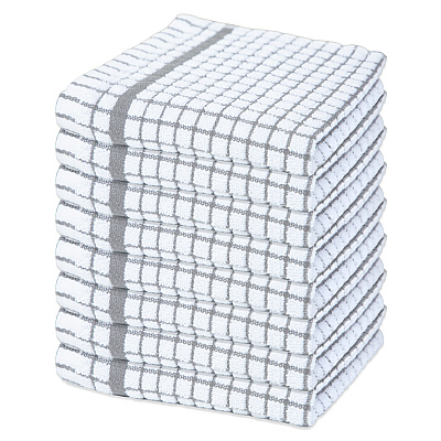 Sc Classic Checkered Dishcloth 13x13 Grey, Pack Of 8 (P-SC-CHK-DC-GRY)