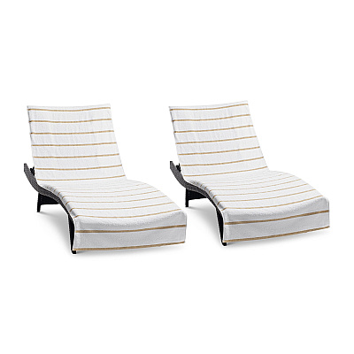 Las Rayas Chaise Cover 30x85 Beige, Pack Of 2 (PNP-CC-HS3085BG-2PK)