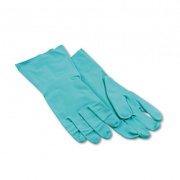Boardwalk Nitrile Flock-Lined Gloves, Large, Green, Dozen (183L)