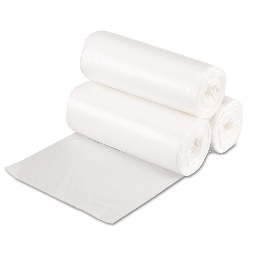 GEN High-Density Can Liners, 16 gal, 7 mic, 24" x 31", Natural, Perforated Roll, 50 Bags/Roll, 20 Rolls/Carton (GEN243108)