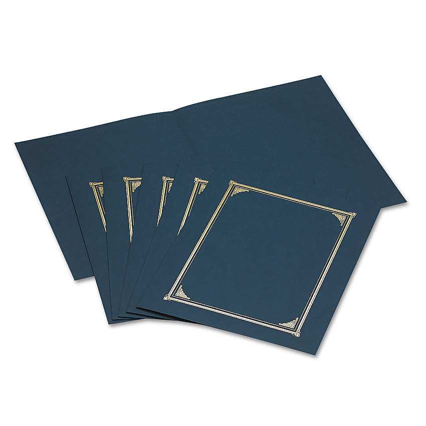 Geographics Certificate/Document Cover, 12.5 x 9.75, Navy Blue, 6/Pack (GEO45332)