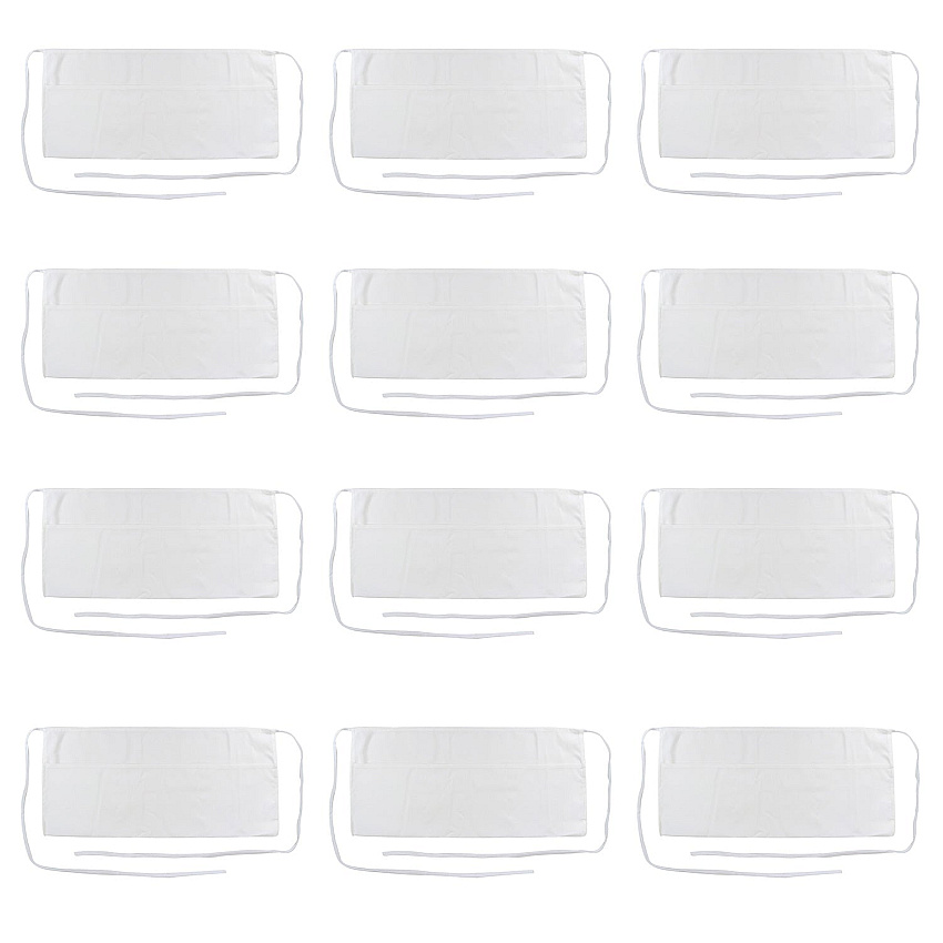 Mariposa Waist Apron 26x12 White, Pack Of 12 (P-WAISTAPRON-WHT)