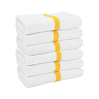 Power Gym Bath Towel 22x44 Gold Stripe, Pack Of 6 (PNP-PWR-2244-6GLDCS)