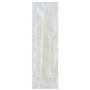 Medium Pp Spork Straw Napkin 8x10 White (1000 Per Case), Case Of 1000 (CKPPMW104)