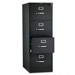 HON 510 Series Vertical File, 4 Legal-Size File Drawers, Black, 18.25" x 25" x 52" (514CPP)