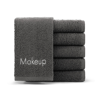 Hotel Cotton Makeup Fingertip Towel 11x17 Gray, Case Of 144 (MKUP-1117-GY-CS)
