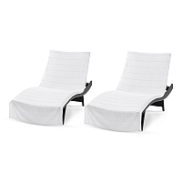 Las Rayas Chaise Cover 30x85 White, Case Of 12 (CC-HS3085-WH-CS)