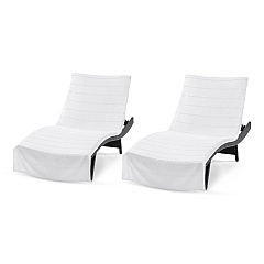 Las Rayas Chaise Cover 30x85 White, Case Of 12 (CC-HS3085-WH-CS)