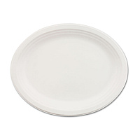Chinet Classic Paper Dinnerware, Platter, 9.75 x 12.5, White, 500/Carton (HUH21257CT)