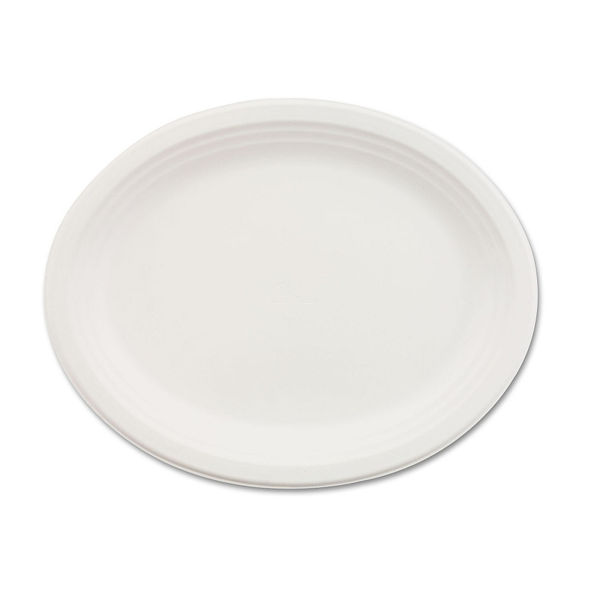 Chinet Classic Paper Dinnerware, Platter, 9.75 x 12.5, White, 500/Carton (HUH21257CT)