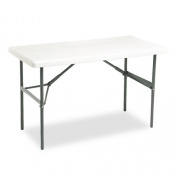 Iceberg IndestrucTable Classic Folding Table, Rectangular Top, 300 lb Capacity, 48w x 24d x 29h, Platinum (65203)