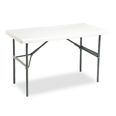 Iceberg IndestrucTable Classic Folding Table, Rectangular, 48" x 24" x 29", Platinum (ICE65203)