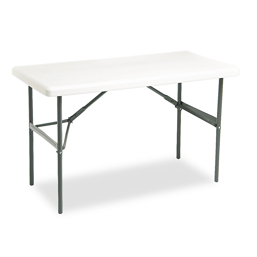 Iceberg IndestrucTable Classic Folding Table, Rectangular, 48" x 24" x 29", Platinum (ICE65203)