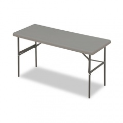 Iceberg IndestrucTable Classic Folding Table, Rectangular Top, 1,200 lb Capacity, 60w x 24d x 29h, Charcoal (65377)