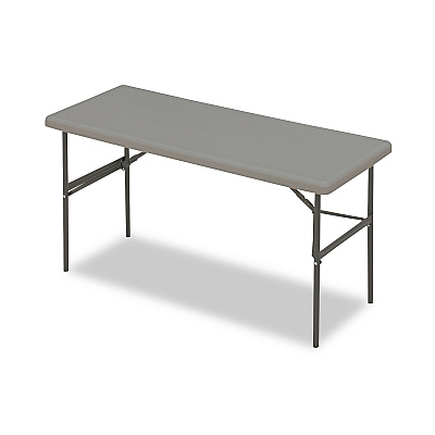 Iceberg IndestrucTable Classic Folding Table, Rectangular, 60" x 24" x 29", Charcoal (ICE65377)