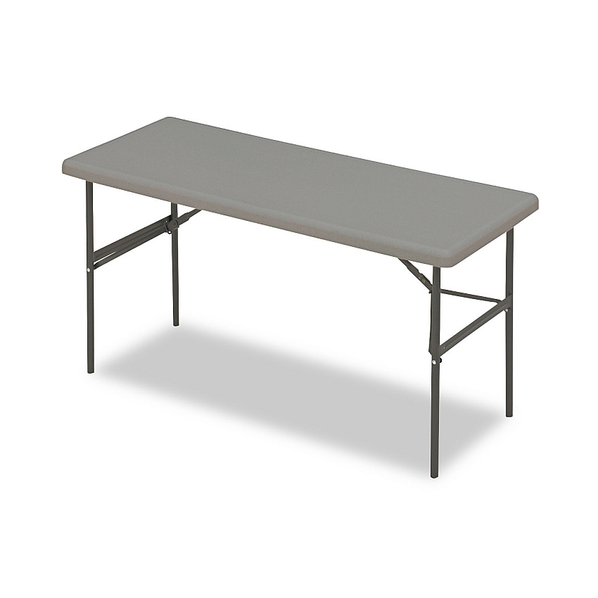 Iceberg IndestrucTable Classic Folding Table, Rectangular, 60" x 24" x 29", Charcoal (ICE65377)