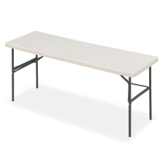 Iceberg IndestrucTable Classic Folding Table, Rectangular Top, 1,200 lb Capacity, 72w x 24d x 29h, Platinum (65383)