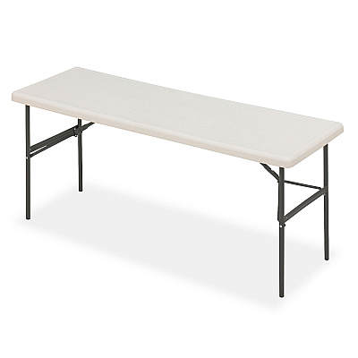 Iceberg IndestrucTable Classic Folding Table, Rectangular, 72" x 24" x 29", Platinum (ICE65383)