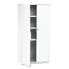 Iceberg Rough n Ready Storage Cabinet, Three-Shelf, 33w x 18d x 66h, Platinum (ICE92553)