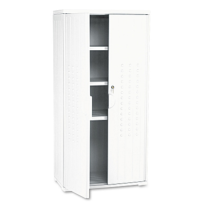 Iceberg Rough n Ready Storage Cabinet, Three-Shelf, 33w x 18d x 66h, Platinum (ICE92553)